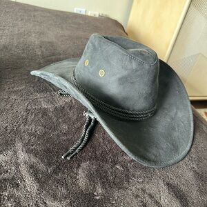 Black Suede Cowboy Hat XL